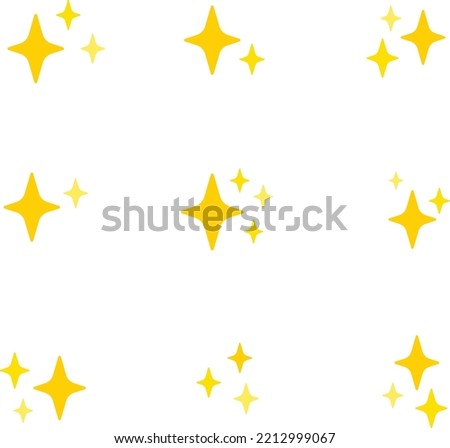 Sparkling blinks ornaments yellow spark emoji with white background