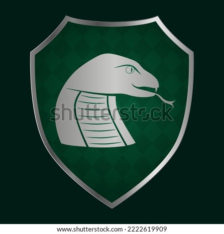 Shield with an snake. Vector illustration.