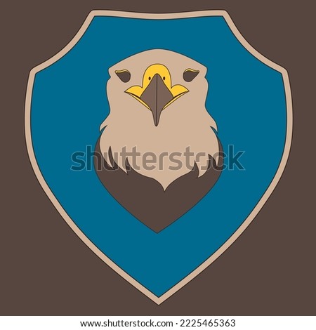 Shield with an eagle. Vector illustration.