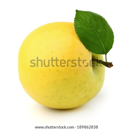 Yellow apple wit leaf