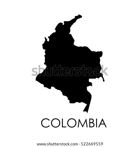 Colombia map on white background