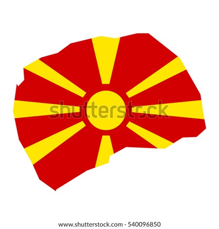 Macedonia map and flag in white background