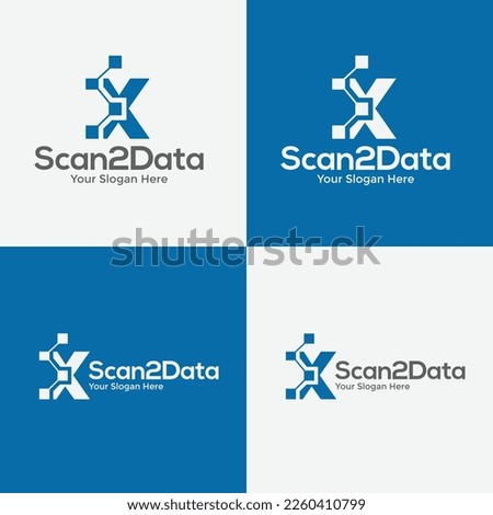 Initial letter X with technology logo for technology Internet and data related business.
