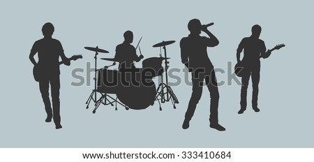 Similar – Image, Stock Photo Silhouette of male singer in studio