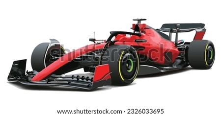 F1 3d race car icon transport jet logo sport auto racing symbol concept art pit crew stop design template vector shell isolated oil red black turbo jet power hybrid white background race single seater