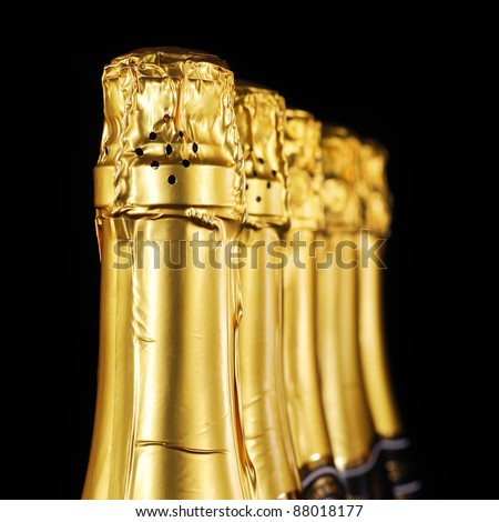 Champagne Bottles In Gold Foil Stock Photo 88018177 : Shutterstock