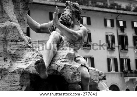 Roman statue in Rome, Italy