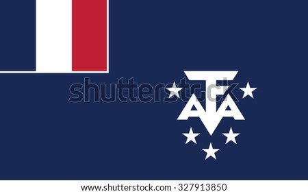 Flag of French Southern Territories and Antarctic Lands. Vector illustration.