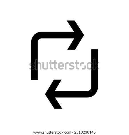 Repost icon or symbols vector black design.