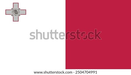 National flag of Malta. Rectangular flag. Vector illustration