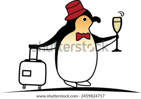 Penguin Vector with traveling logo design