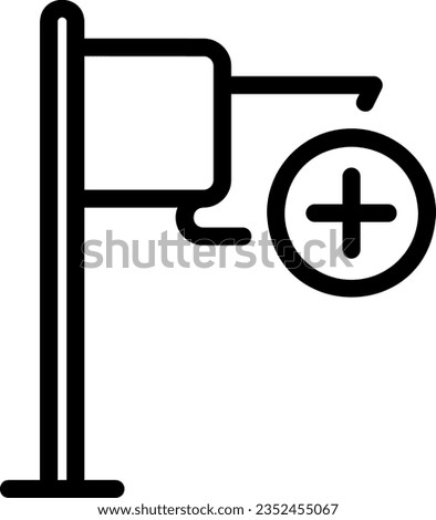 flag line icon illustration vector