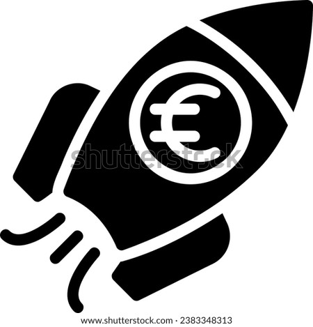 rocket launch glyph icon illustration vector