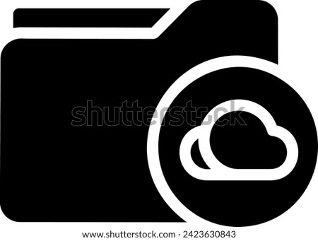cloud folder glyph icon illustration vector