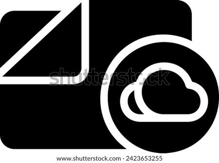 cloud folder glyph icon illustration vector
