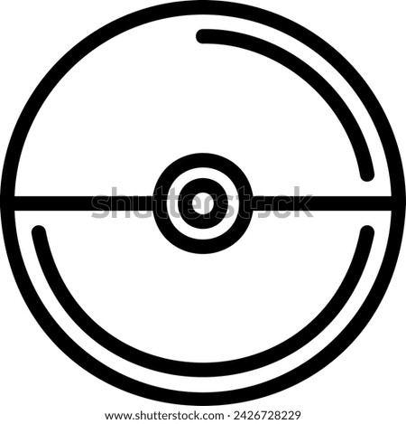 pokeball line icon illustration vector