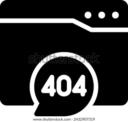 404 error glyph icon illustration vector