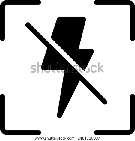 flash off glyph icon illustration vector