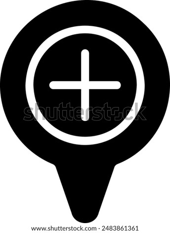 location pin glyph icon illustration vector