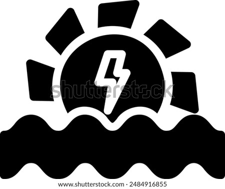 hydro power glyph icon illustration vector