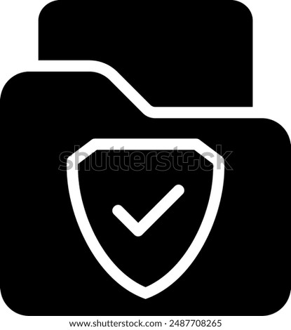 secure folder glyph icon illustration vector