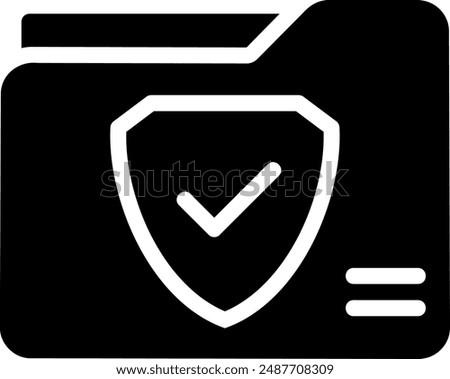 secure folder glyph icon illustration vector