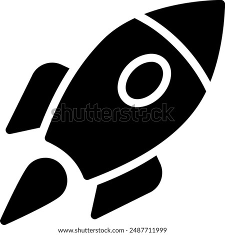 project launch glyph icon illustration vector