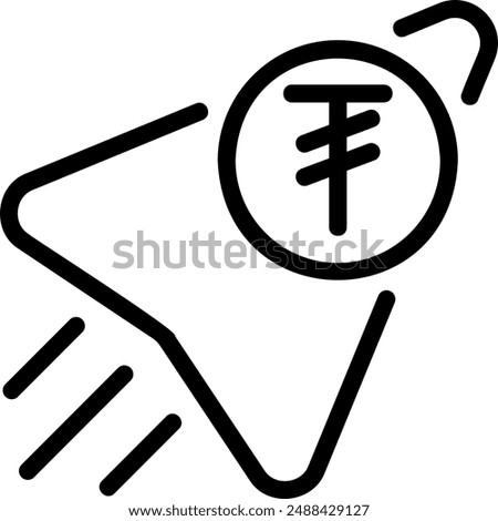 Tugrik line icon illustration vector