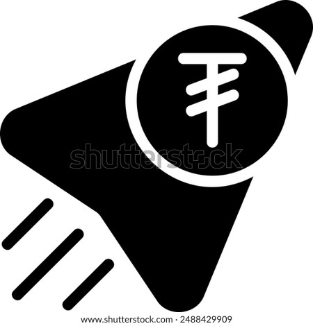 Tugrik glyph icon illustration vector