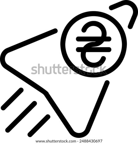 Hryvnia line icon illustration vector