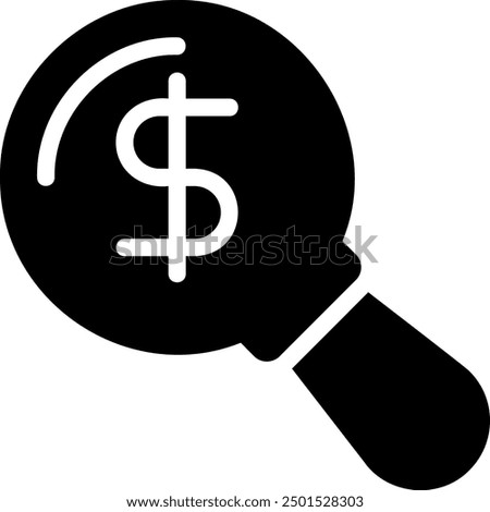 paid search glyph icon illustration vector