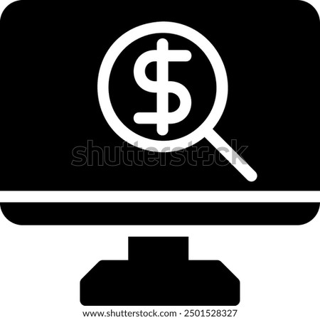 paid search glyph icon illustration vector