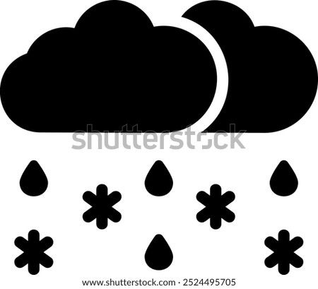 sleet glyph icon illustration vector