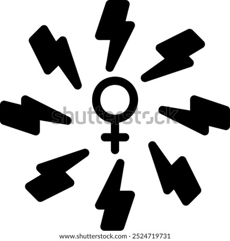 girl power glyph icon illustration vector