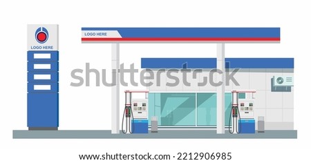 Icon petrol station store art modern element map road sign symbol logo famous identity city style shop urban 3d flat building street isolated white background design vector template illustration