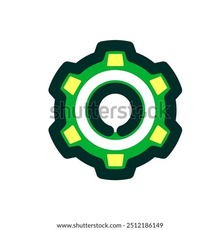 icon design for app and web minimal modern simple. icon design combination color green yellow white button setting
