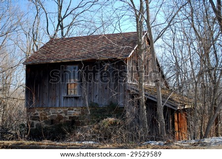 Rustic cabin in color