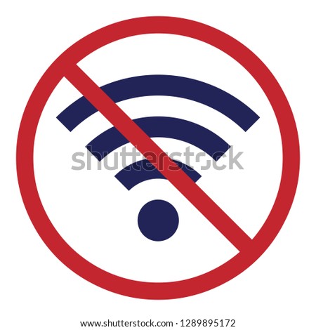 vector illustration of banned wifi symbol for offline activities and digital break concept