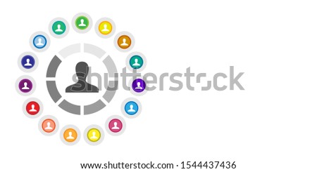 vector illustration for user profile and loading bar with other people symbols for multiple accounts concept