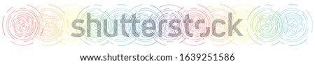 vector illustration of concentric rainbow circles horizontal banner for ripples vibration or waves backgrounds
