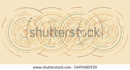 vector illustration of concentric circles ripples vibration waves background in retro sepia color theme