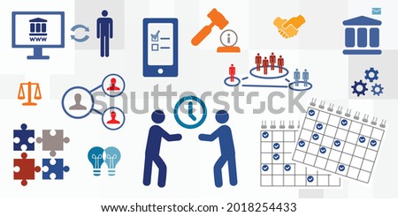 vector illustration of calendar and government electronic services schedule and timing