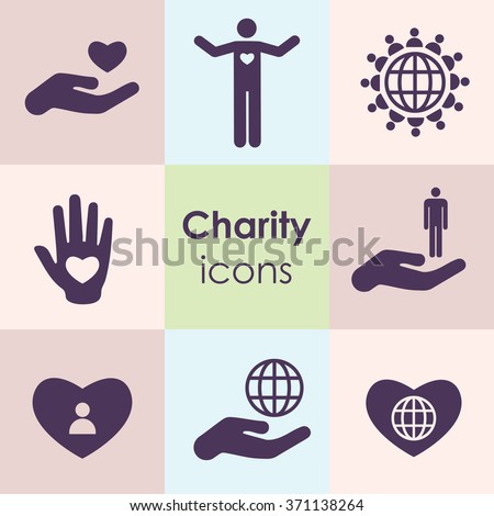 vector illustration / icons set / charity