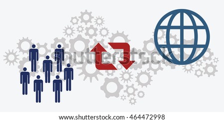 vector illustration of website horizontal  banners for community cooperation on international level concept with people and globe