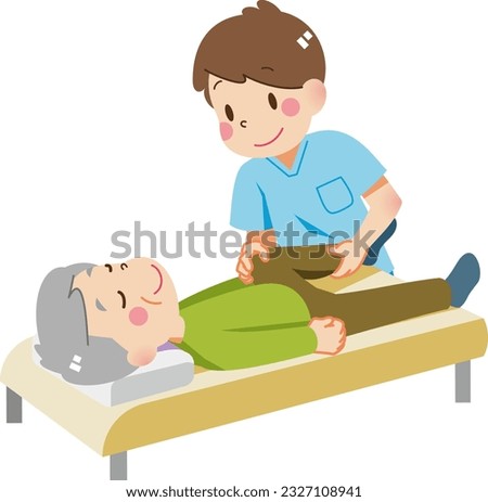 A old man getting a full body massage