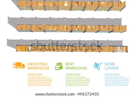 warehouse with info graphics top wiew