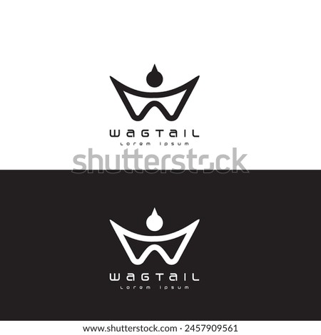 wagtail logo design, mono gram and emblem, textile template design