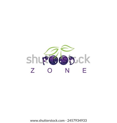 food zone logo design, food related concepts, fresh grapes 