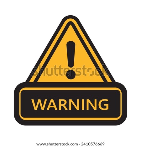 Yellow Warning Dangerous attention icon icon, danger symbol, filled flat sign, solid pictogram, isolated on white. Exclamation mark triangle symbol, logo. Attracting attentionSecurity First sign.