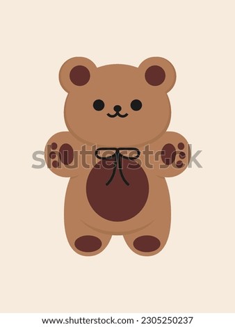 Cute Teddy Bear baby isolated. Funny character. Poster, print, template. Vector illustration.